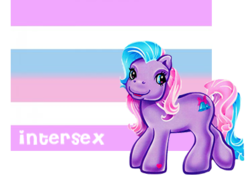 Size: 373x261 | Tagged: safe, tink-a-tink-a-too, g3, flag, intersex, intersex pride flag, pride, pride flag, pride ponies, solo