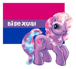 Size: 308x281 | Tagged: safe, lily lightly, g3, bisexual pride flag, bisexuality, female, flag, lgbt, pride, pride flag, pride ponies, solo