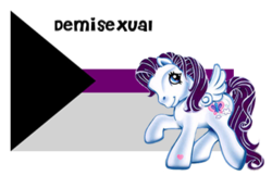 Size: 441x285 | Tagged: safe, cloud climber, g3, demisexual, female, flag, pride ponies, sexuality labels, solo