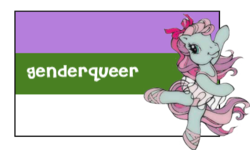 Size: 401x240 | Tagged: safe, g3, female, flag, genderqueer, genderqueer pride flag, pride, pride flag, pride ponies, solo