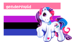 Size: 476x272 | Tagged: safe, bowtie (g3), g3, female, flag, genderfluid, genderfluid pride flag, pride, pride flag, pride ponies, solo