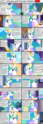 Size: 1282x3661 | Tagged: safe, princess celestia, alicorn, pony, comic:celestia's servant interview, g4, caption, comic, cs captions, female, interview, mare, solo