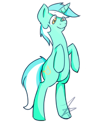 Size: 980x1170 | Tagged: safe, artist:ninetailedkat, lyra heartstrings, pony, g4, bipedal, female, solo