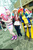 Size: 1365x2048 | Tagged: safe, artist:dtjaaaam, applejack, pinkie pie, rainbow dash, human, g4, 2014, bubble berry, convention, cosplay, irl, irl human, partillery, photo, rule 63, sakura con, sword, wonderbolt trainee uniform