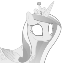 Size: 5000x5000 | Tagged: safe, artist:ex-machinart, princess cadance, ghost, ghost pony, pony, g4, absurd resolution, dead, female, monochrome, simple background, solo, transparent background, vector