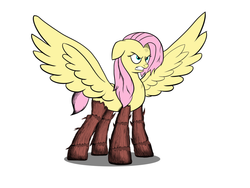 Size: 1024x771 | Tagged: safe, artist:fleshsong, fluttershy, g4, alternate hairstyle, angry, colored, female, solo