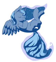 Size: 813x900 | Tagged: safe, artist:thepiplup, princess luna, alicorn, pony, g4, female, filly, simple background, sleeping, solo, transparent background, woona