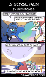 Size: 850x1416 | Tagged: safe, artist:drawponies, princess celestia, princess luna, g4, comedy, comic, in soviet russia, moon, to the moon, trollestia