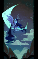 Size: 647x1000 | Tagged: safe, artist:annmarcellino, princess luna, cat, g4, crossover, female, luna (sailor moon), moon, sailor moon (series), solo, tangible heavenly object