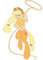 Size: 1000x1400 | Tagged: safe, artist:tobi-the-good-boy, applejack, satyr, g4, female, lasso, rope, satyrized, simple background, solo, transparent background
