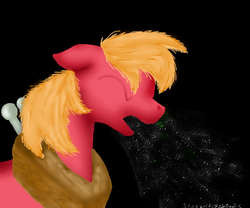 Size: 600x500 | Tagged: safe, artist:sneezefetishponies, big macintosh, earth pony, pony, g4, fetish, male, sneezing, sneezing fetish, solo, spray, stallion