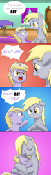 Size: 517x1754 | Tagged: safe, artist:doublewbrothers, edit, derpy hooves, dinky hooves, pegasus, pony, g4, exploitable, female, gay, male, mare, wat