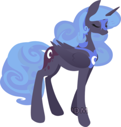 Size: 600x631 | Tagged: safe, artist:danie-me, nightmare moon, alicorn, pony, g4, eyes closed, female, simple background, solo, transparent background