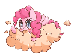 Size: 1400x1000 | Tagged: safe, artist:joycall6, pinkie pie, g4, cotton candy, cotton candy cloud, female, food, looking at you, solo