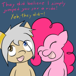 Size: 666x666 | Tagged: safe, artist:shenhibiki, pinkie pie, oc, oc:shenhibiki, g4, ask, tumblr