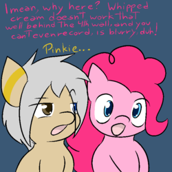 Size: 666x666 | Tagged: safe, artist:shenhibiki, pinkie pie, oc, oc:shenhibiki, g4, ask, tumblr