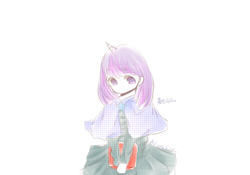 Size: 2000x1400 | Tagged: safe, artist:kuma mame, twilight sparkle, human, g4, anime style, book, chibi, clothes, cute, dress, female, horn, horned humanization, humanized, pixiv, solo, twiabetes