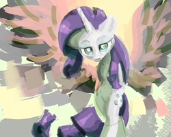 Size: 1280x1024 | Tagged: safe, artist:ruby, rarity, pony, g4, bipedal, female, looking at you, solo, wings