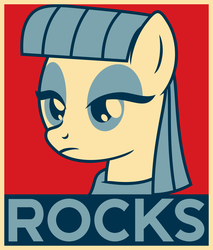 Size: 5095x5993 | Tagged: safe, artist:jackspade2012, maud pie, earth pony, pony, g4, absurd resolution, female, hope poster, implied rock, mare, meme, obey, poster, rock, shepard fairey, solo, vector