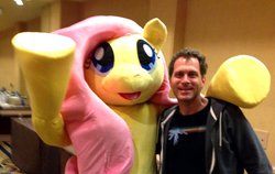 Size: 960x608 | Tagged: safe, fluttershy, human, g4, fursuit, irl, irl human, josh haber, photo