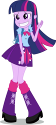 Size: 511x1141 | Tagged: safe, twilight sparkle, equestria girls, g4, my little pony equestria girls, boots, clothes, female, pigeon toed, pleated skirt, simple background, skirt, smile and wave, solo, transparent background, twilight sparkle's skirt, vector