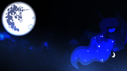 Size: 1920x1080 | Tagged: safe, artist:rariedash, princess luna, alicorn, pony, g4, bust, cutie mark, female, full moon, horn, lineless, mare, mare in the moon, moon, portrait, profile, solo, stars, wallpaper, wings