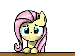 Size: 1600x1200 | Tagged: safe, artist:heavymetalbronyyeah, part of a set, fluttershy, pony, g4, animated, blushing, cute, eye shimmer, female, looking at you, shyabetes, solo