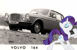Size: 640x419 | Tagged: safe, rarity, g4, car, female, solo, volvo