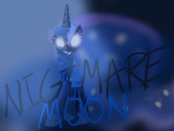 Size: 1600x1200 | Tagged: safe, artist:mlpcrystalblossoms, nightmare moon, princess luna, g4, female, glowing eyes, solo