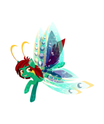 Size: 4500x5382 | Tagged: safe, artist:fuyusfox, oc, oc only, oc:slipstream, breezie, absurd resolution, colored wings, gradient wings, solo, sparkly wings, wings