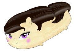 Size: 720x484 | Tagged: safe, artist:hudoyjnik, octavia melody, food pony, original species, g4, eclair, female, octaclair, solo, wat