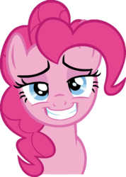 Size: 1779x2496 | Tagged: safe, artist:choopy, pinkie pie, earth pony, pony, g4, too many pinkie pies, bedroom eyes, bust, female, grin, looking at you, schadenfreude, simple background, smiling, solo, transparent background, vector