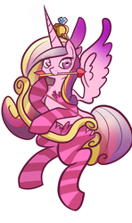 Size: 1138x1920 | Tagged: safe, artist:zev, princess cadance, alicorn, pony, g4, bow and arrow, colored, female, mare, socks, solo, striped socks