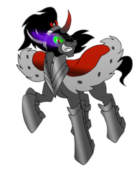 Size: 681x851 | Tagged: safe, artist:unoservix, king sombra, g4, armor, curved horn, dark magic, horn, magic, male, simple background, solo, sombra eyes, transparent background
