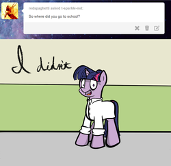 Size: 982x950 | Tagged: safe, artist:s8ansglory, twilight sparkle, ask t.sparkle m.d., g4, female, solo