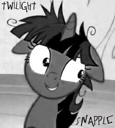 Size: 487x538 | Tagged: safe, twilight sparkle, g4, crazy face, crazy mares, female, monochrome, solo, twilight snapple