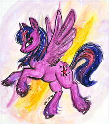 Size: 796x904 | Tagged: safe, artist:twinklestahh, twilight sparkle, alicorn, pony, g4, female, mare, solo, traditional art, twilight sparkle (alicorn)