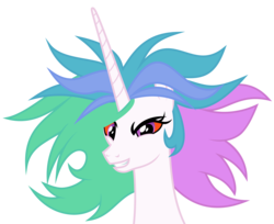 Size: 6000x4900 | Tagged: safe, artist:magister39, princess celestia, alicorn, pony, g4, absurd resolution, alternate hairstyle, angry, evil, female, royalty, solo