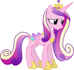 Size: 6336x6044 | Tagged: dead source, safe, artist:stillfire, princess cadance, alicorn, pony, g4, three's a crowd, absurd resolution, concave belly, crown, cute, cutedance, female, grin, hoof shoes, jewelry, nervous, regalia, simple background, slender, smiling, solo, thin, tiara, transparent background, vector