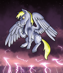 Size: 936x1080 | Tagged: safe, artist:philosophypony, derpy hooves, pegasus, pony, g4, female, mare, solo, stormcloud