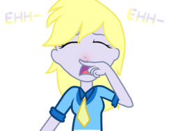 Size: 2048x1536 | Tagged: safe, artist:proponypal, derpy hooves, equestria girls, g4, cold, eyes closed, female, finger under nose, humanized, necktie, open mouth, pre sneeze, red nosed, sick, simple background, sneezing, sneezing fetish, solo, transparent background