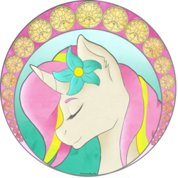 Size: 800x800 | Tagged: safe, artist:dunnowhattowrite, oc, oc only, oc:diamond sound, apollonian gasket, bust, modern art, nouveau, solo