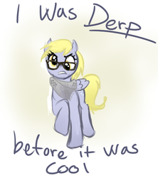 Size: 491x552 | Tagged: safe, artist:emizu, derpy hooves, pegasus, pony, g4, before it was cool, clothes, female, glasses, hipster, mare, scarf, solo