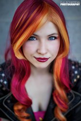 Size: 1365x2048 | Tagged: safe, artist:littlemissbloo, sunset shimmer, human, equestria girls, g4, cosplay, irl, irl human, photo, solo