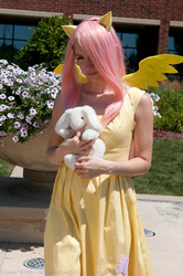 Size: 2848x4288 | Tagged: safe, artist:wirthfotos, fluttershy, human, g4, clothes, cosplay, dress, irl, irl human, photo, solo