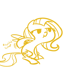 Size: 1100x1000 | Tagged: safe, artist:tess, fluttershy, g4, female, monochrome, scratching, solo