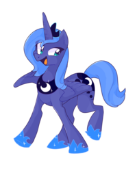 Size: 800x1000 | Tagged: safe, artist:lyd, princess luna, g4, female, happy, s1 luna, simple background, solo