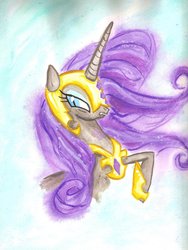 Size: 1024x1361 | Tagged: safe, artist:lightningchaser, nightmare rarity, g4, female, solo, traditional art
