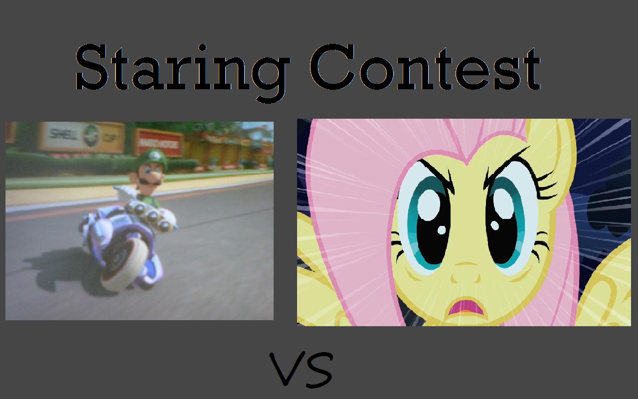 646784 Fluttershy Luigi Luigis Death Stare Mario Kart Mario