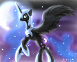 Size: 1280x1024 | Tagged: safe, artist:maximkischine59, nightmare moon, alicorn, pony, g4, female, solo, spread wings